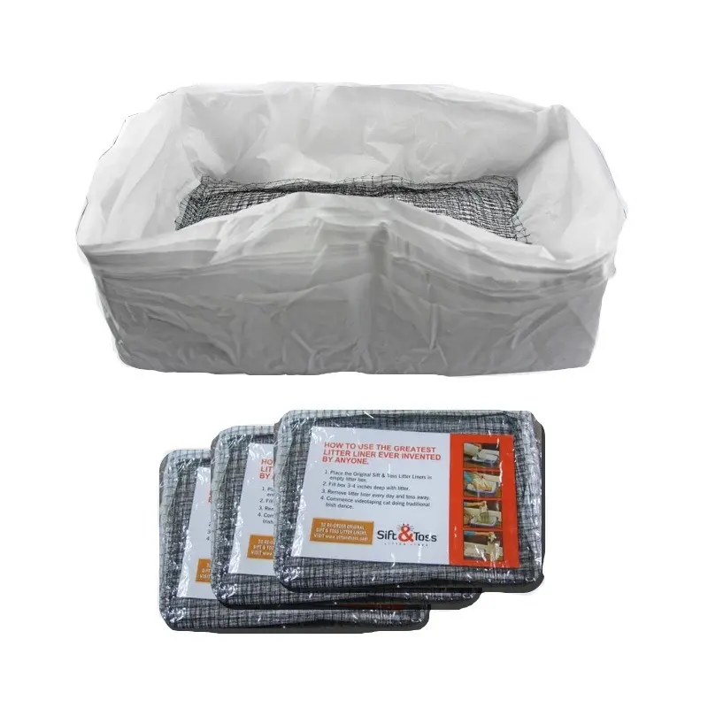 Sifting Cat Litter Bags Litter Box Liner Quick Clean for All Cat Litter Boxes 10 Pack Cat Poop Net Bags Disposable Pet Waste Bag