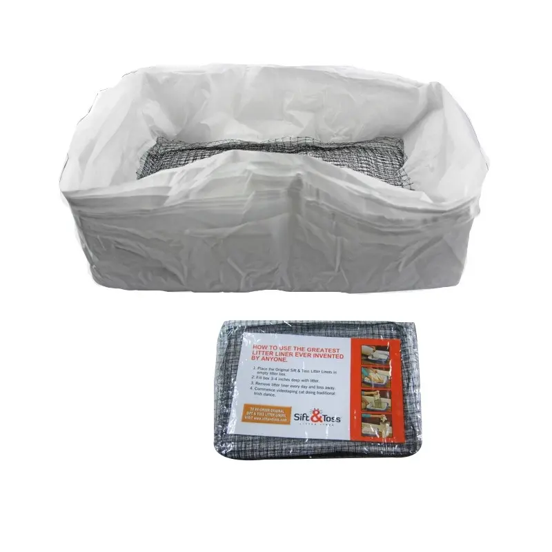 Sifting Cat Litter Bags Litter Box Liner Quick Clean for All Cat Litter Boxes 10 Pack Cat Poop Net Bags Disposable Pet Waste Bag