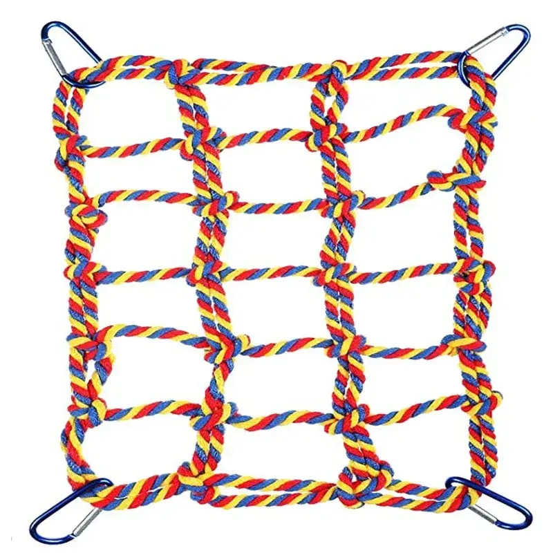 Parrot Climbing Net Swing Rope Net Bird Stand Net Hamster Squirrel Hammock with Hook Bird Hanging Climb Chewing Pet Bird Toys