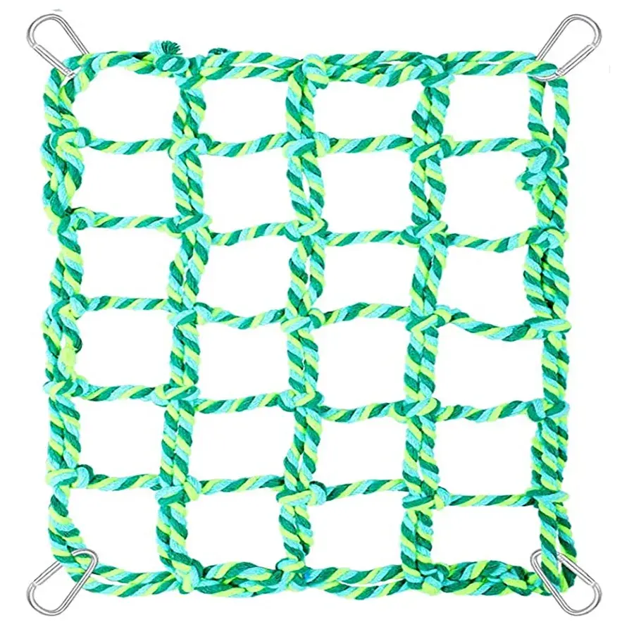 Parrot Climbing Net Swing Rope Net Bird Stand Net Hamster Squirrel Hammock with Hook Bird Hanging Climb Chewing Pet Bird Toys