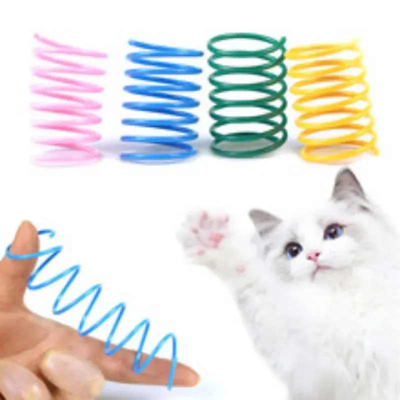 8/12pcs Cat Toys Interactive Wide Durable Heavy Gauge Pet Kitten Colorful Springs Cat Toy Coil Spiral Springs Dog Toys