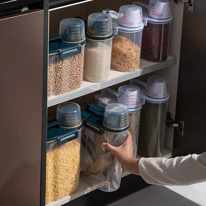 Cat Dog Food Storage Container Sealed Moisture-proof Plastic Tank Pet Food Container with Lids Sealing Box Kitchen Grain Boxes