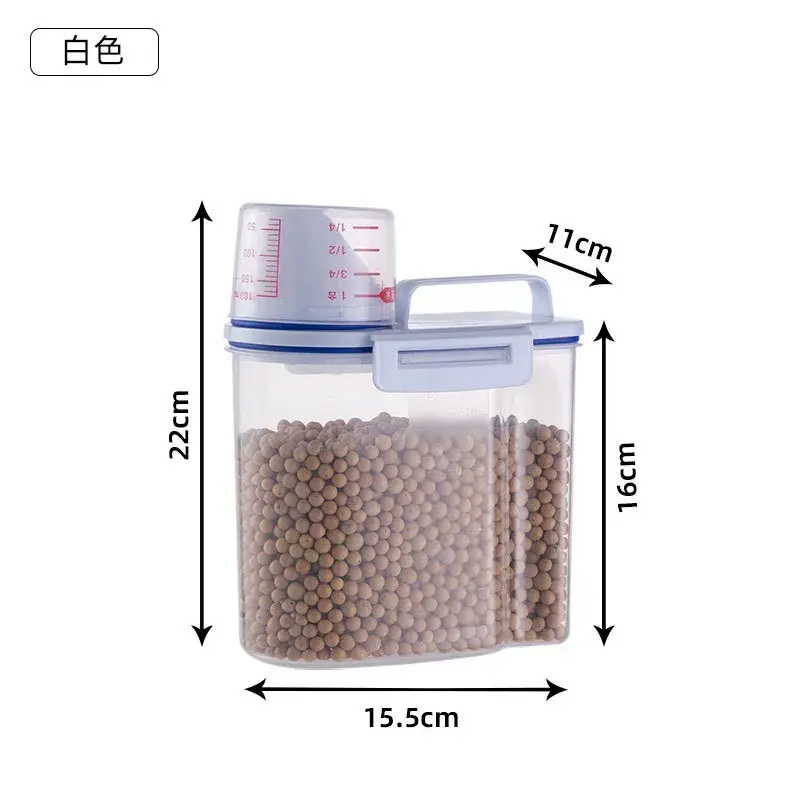 Cat Dog Food Storage Container Sealed Moisture-proof Plastic Tank Pet Food Container with Lids Sealing Box Kitchen Grain Boxes