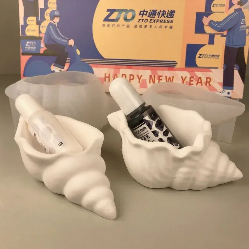 Conch Flowerpot Silicone Molds Concrete Gypsum Resin Mould DIY Sea Shell Secented Candle Jar Mold Storage Box Home Decor Craft