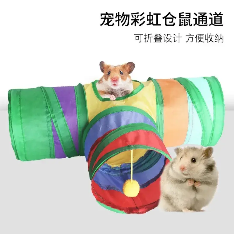 Guinea Pig Tunnel Indoor Tube Chinchilla Hedgehogs Dutch Rats Hamsters Cage Accessories Small Animal Collapsible Tunnel Pet Toy