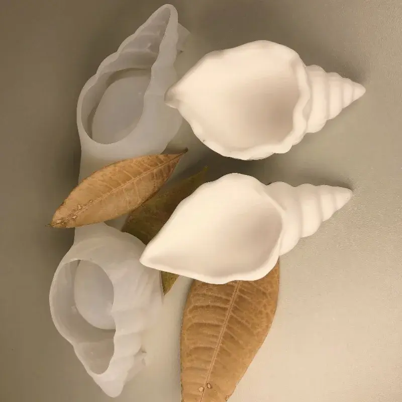 Conch Flowerpot Silicone Molds Concrete Gypsum Resin Mould DIY Sea Shell Secented Candle Jar Mold Storage Box Home Decor Craft