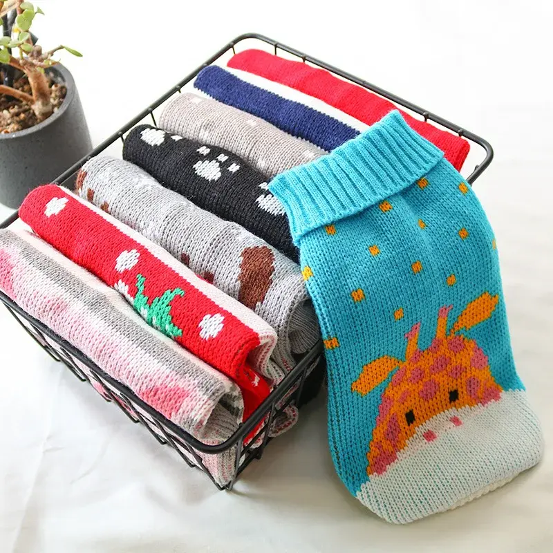 Warm Dog Clothes for Small Dog Coats Jacket Winter Clothes for Dogs Cats Clothing Chihuahua Cartoon Pet Sweater Costume Apparels