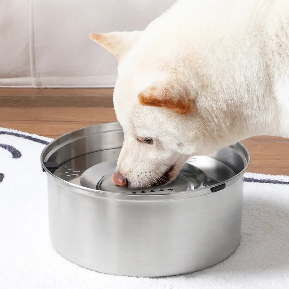 Big Capacity 304 Stainless Steel Dog Floating Bowl No Spill Anti-Splash Dog Cat Water Dispenser Non-Slip Pet Water Feeder Bowl