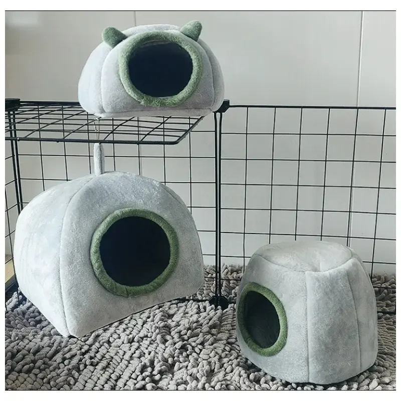 Small Animal Cage Hamster House Guinea Hamster Cotton House Winter Warm Pet Bed for Rodent/Guinea Pig/Rat/Hedgehog