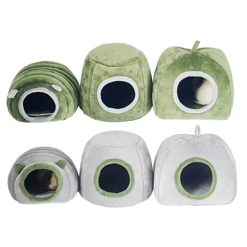 Small Animal Cage Hamster House Guinea Hamster Cotton House Winter Warm Pet Bed for Rodent/Guinea Pig/Rat/Hedgehog
