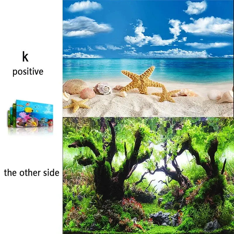 3d Marine Background for Aquarium Decorations Stickers & Poster Goods Decoration Fish Tanks and Aquariums Accessories Aquascape