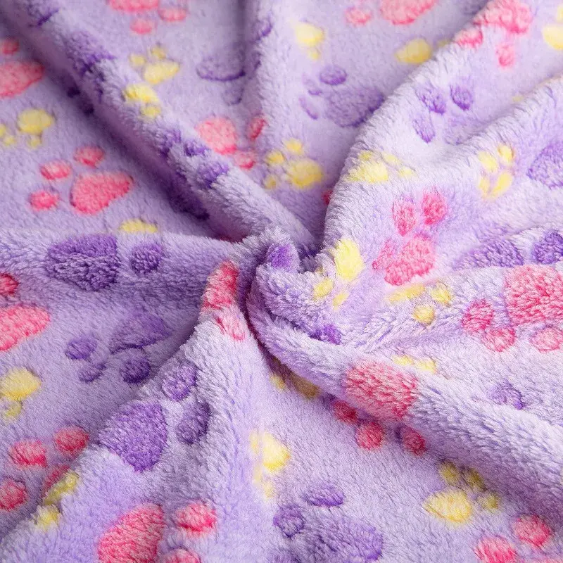 Soft Fluffy High Quality Pet Blanket Cute Cartoon Pattern Pet Mat Warm and Comfortable Blanket for Cat Dogs