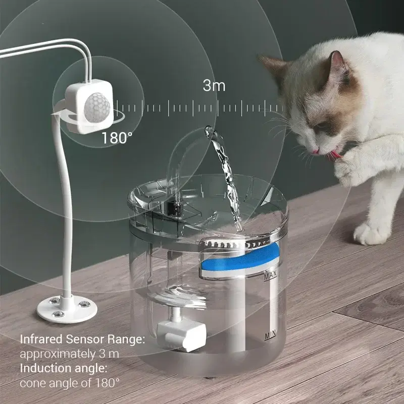 Cat Water Feeder Water Faucet Fountain Food Grade Transparent Plastic Dog Water Dispenser for Cat Pet Drinker Cat Fountain