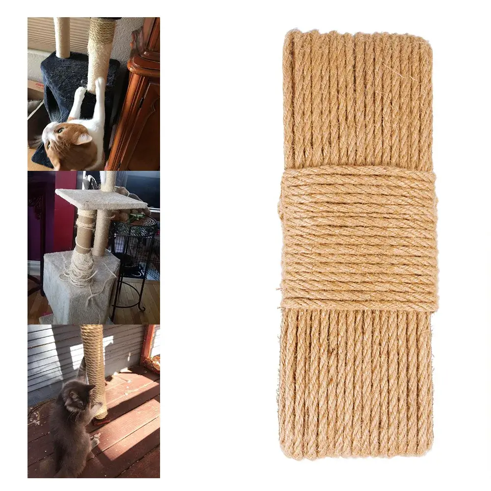 DIY Cat Scratcher Rope Twisted Jute Rope Replacement Cat Tree Scratching Toy Cat Climbing Frame Binding Rope
