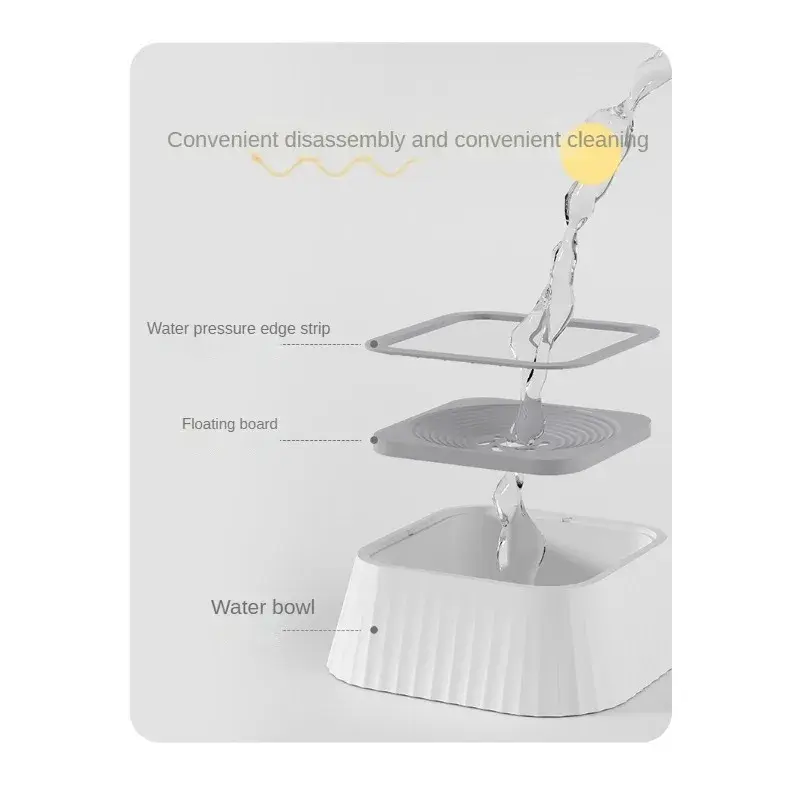 Dog Drinking Water Bowl Floating Non-Wetting Mouth Cat Bowl Without Spill Drinking Water Dispenser Plastic Anti-Over Dog Bowl