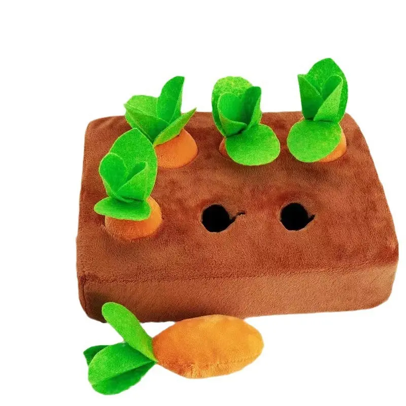 Innovative Dog Toys Snuffle Mat for Pet Plush Carrot Toy Mat Plush Vegetable Field Pull Radish Plush Carrot Dog Interactive Toys