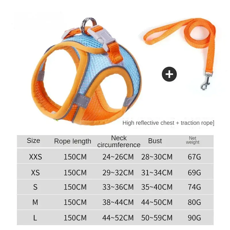 Dog Harness Leash Set for Small Dogs Adjustable Puppy Cat Harness Vest French Bulldog Chihuahua Pug Outdoor Walking Lead Leash