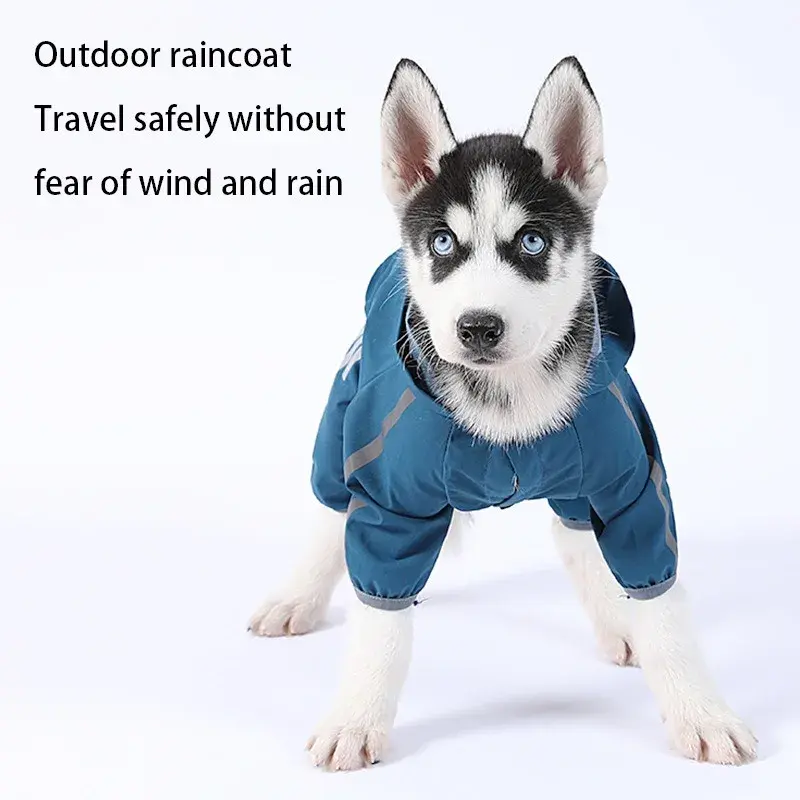Dog Raincoat Reflective Waterproof Pet Clothes for Chihuahua Husky Rain Coat Small Medium Dogs Jumpsuit Raincoat Dogs Overalls