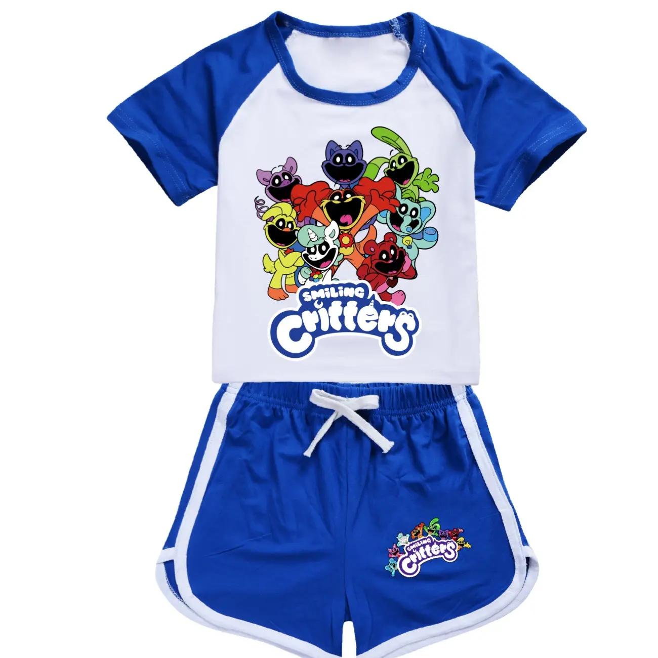 Kids Clothes Smiling Critters Children Tracksuits Pajamas Suit Summer Boys Girls Casual T-shirt+Short Pants Sport Outfits 4-16Y