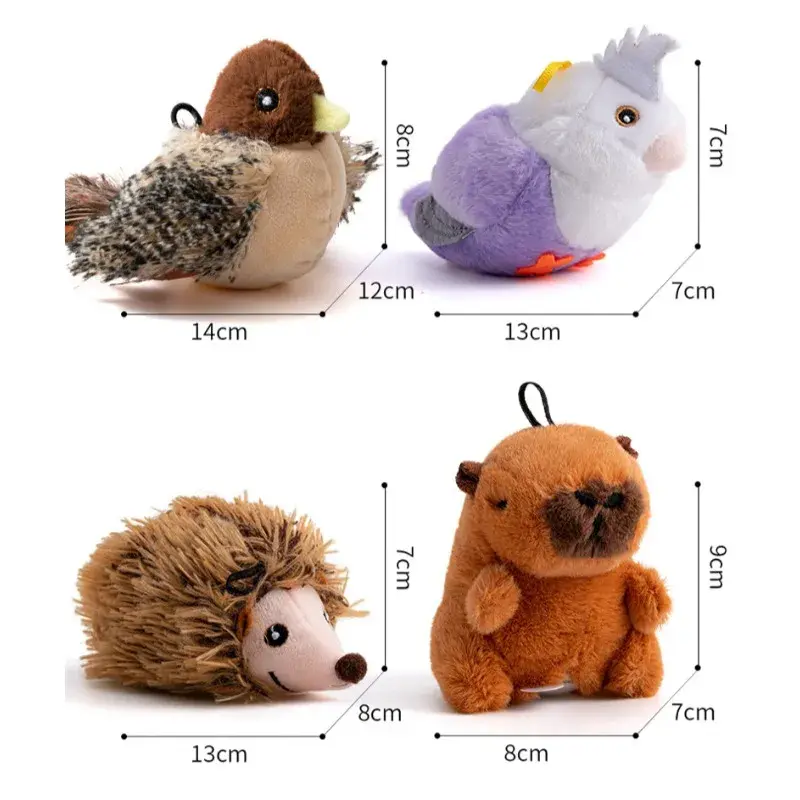 Interactive Cat Toys Flying Bird Cat Toy Flapping Wings Sparrow Catnip Toys Vivid Chirpi]ng Simulation Bird Interactive Cat Toy