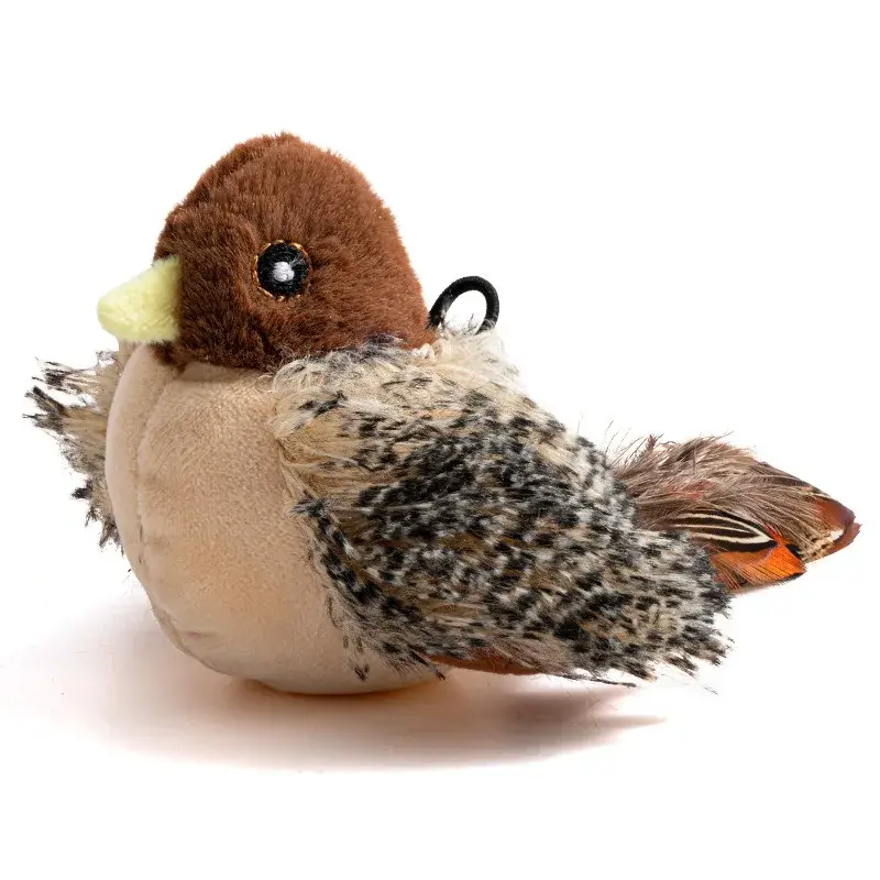 Interactive Cat Toys Flying Bird Cat Toy Flapping Wings Sparrow Catnip Toys Vivid Chirpi]ng Simulation Bird Interactive Cat Toy