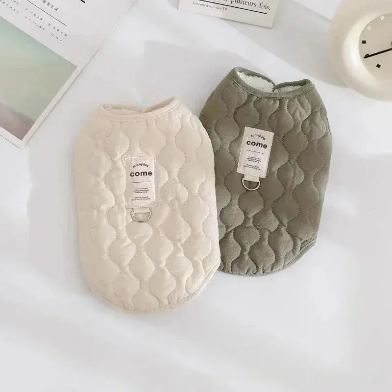 Cat Dog Autumn/winter Vest Warm Velvet Thick Vest Teddy Small And Medium Sized Dog Traction Buckle Dog Pet Clothing Pet Supplies