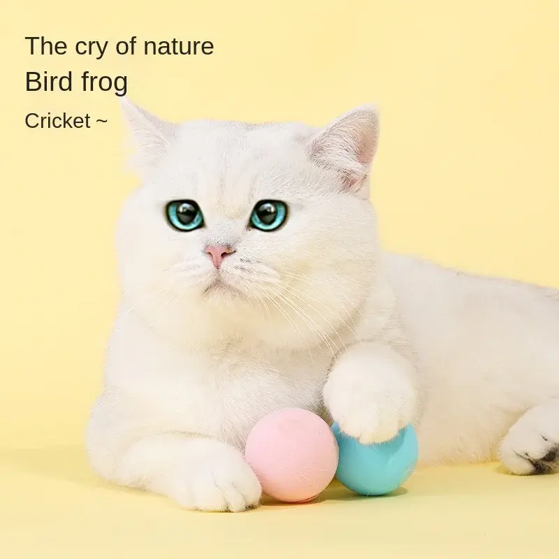 Interactive Ball Smart Cat Toys Plush Electric Catnip Training Toy Kitten Touch Sounding Pet Product Squeak Toy Ball
