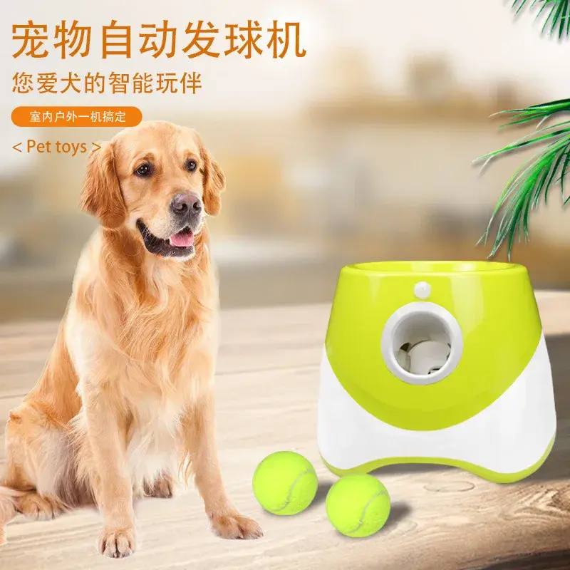 Automatic Throwing Machine Catapult for Dog Pet Toys Tennis Launcher Pet Ball Throw Device 3/6/9m Section + 3 Balls Dog Training