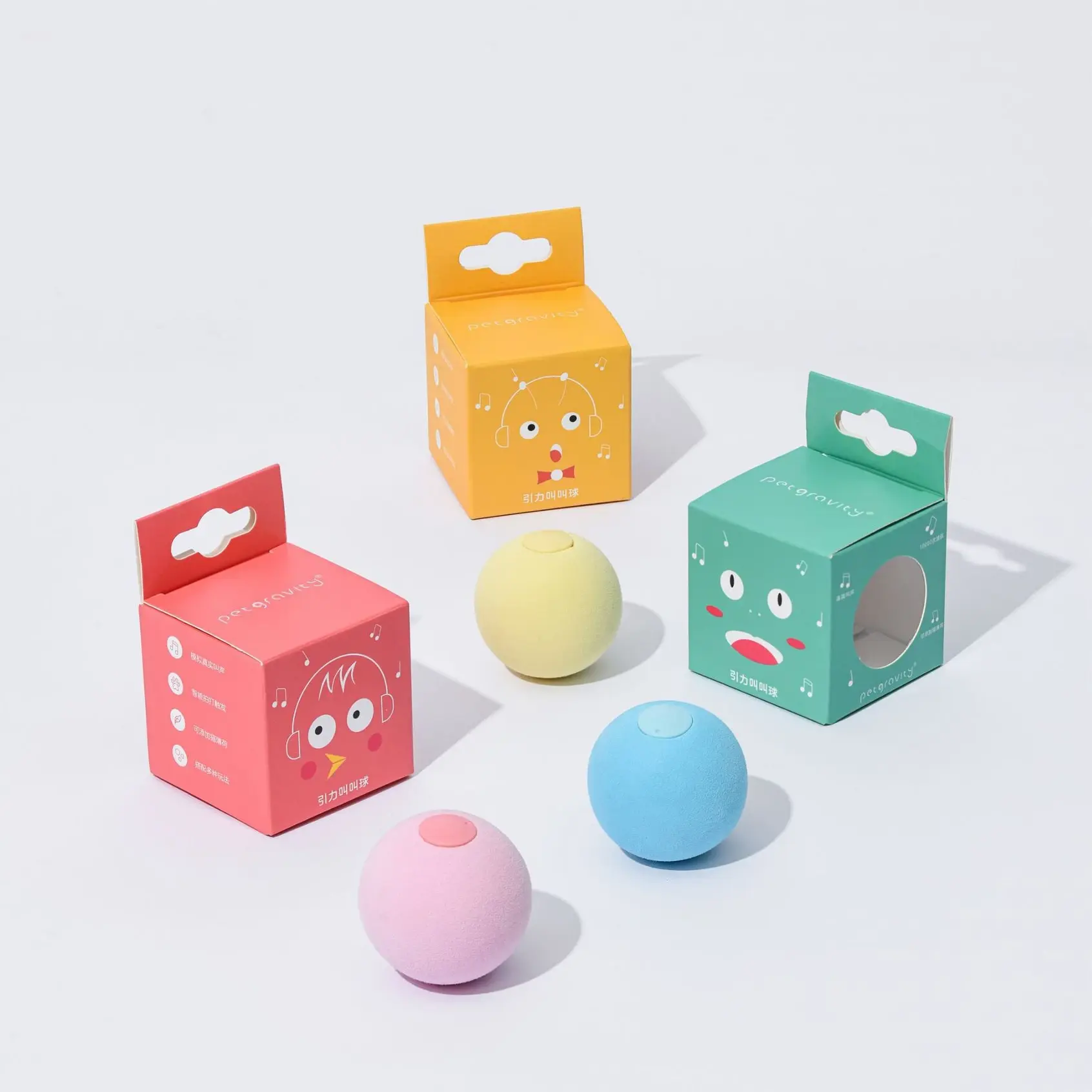 Interactive Ball Smart Cat Toys Plush Electric Catnip Training Toy Kitten Touch Sounding Pet Product Squeak Toy Ball