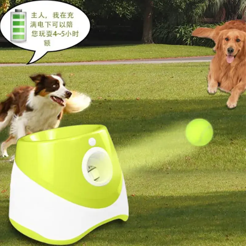 Automatic Throwing Machine Catapult for Dog Pet Toys Tennis Launcher Pet Ball Throw Device 3/6/9m Section + 3 Balls Dog Training