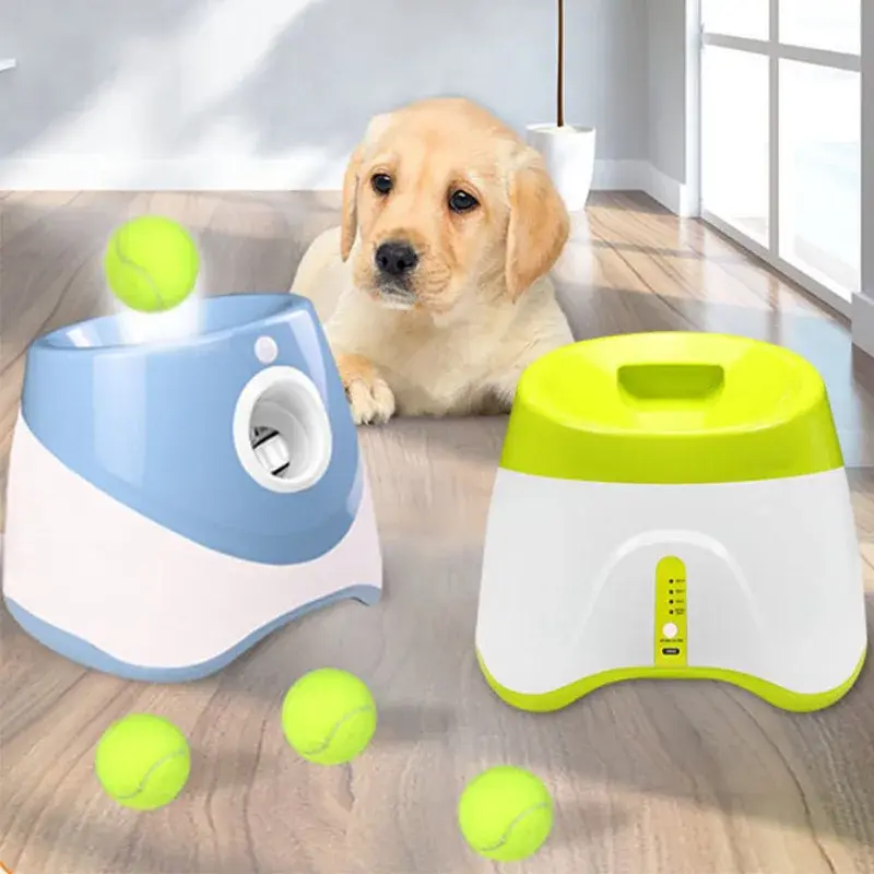 Automatic Throwing Machine Catapult for Dog Pet Toys Tennis Launcher Pet Ball Throw Device 3/6/9m Section + 3 Balls Dog Training