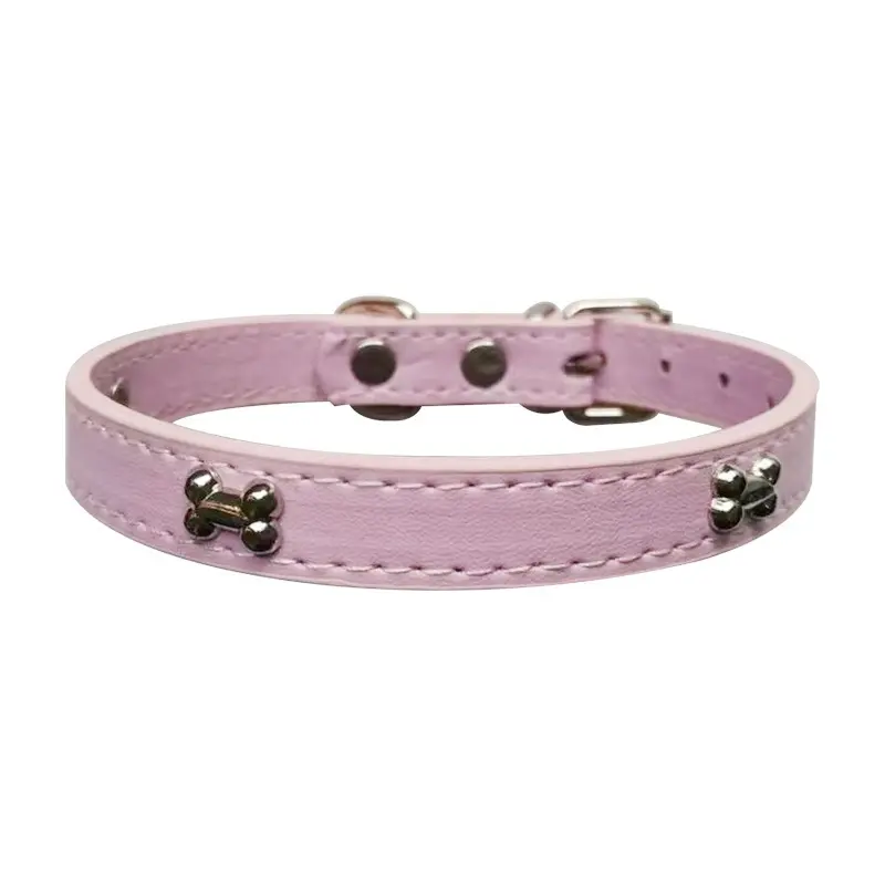 Bone Leather Durable Pet Dog Collars Puppy Pug Collars for Small Large Dog Chihuahua Cat Accessories Pet Collar for Small Dogs