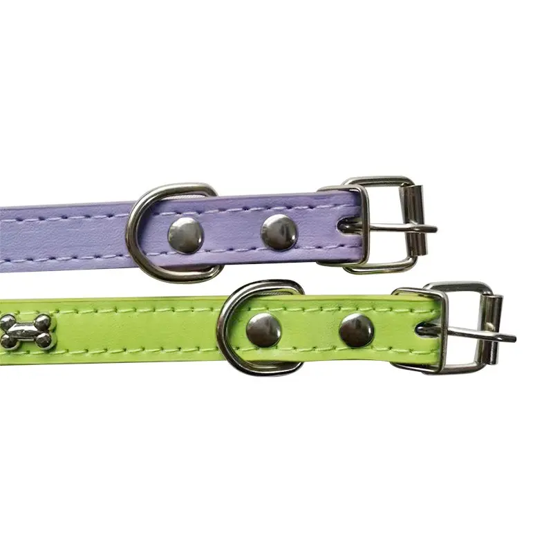Bone Leather Durable Pet Dog Collars Puppy Pug Collars for Small Large Dog Chihuahua Cat Accessories Pet Collar for Small Dogs