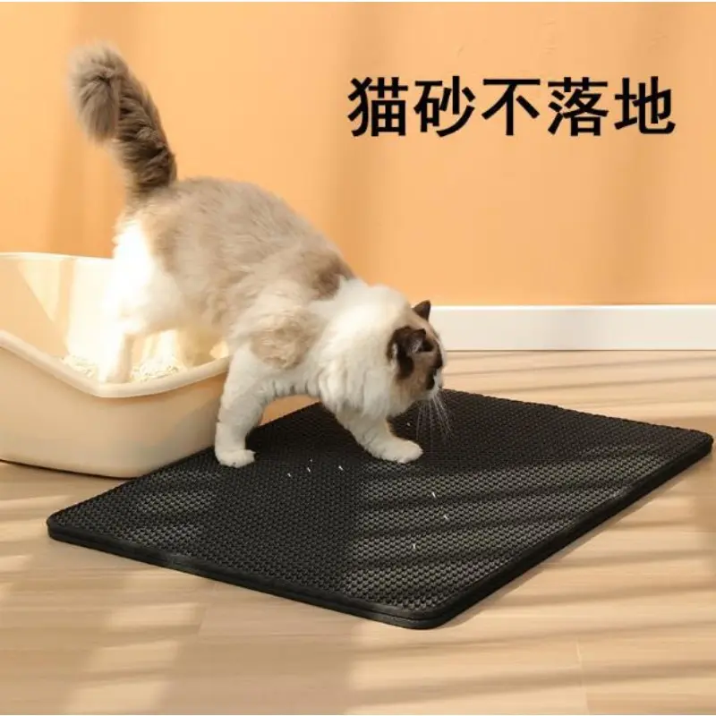 Cat Litter Mat With Gift Double Layer Waterproof Pet Litter Box Mat Non-slip Sand Cat Pad Washable Bed Mat Clean Pad Products