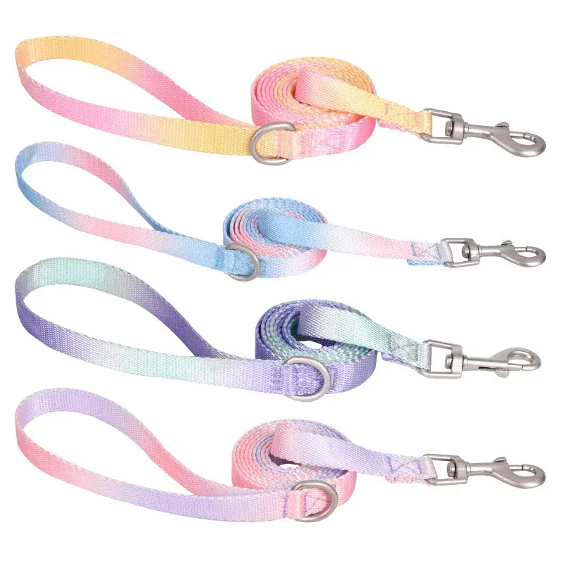 Nylon Dog Cat Collar Adjustable Cat Small Dog Leashes Gradient Pet Necklace Fashion Collars for Small Medium Large Dogs