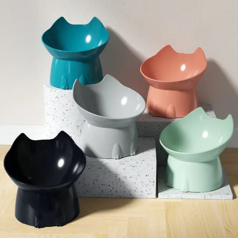 Tilted Cat Food Bowl Elevated Cat Bowl Ergonomic Cat Food Dish Anti Vomiting Raised Cats Food Bowl Non Slip for Cats Dogs