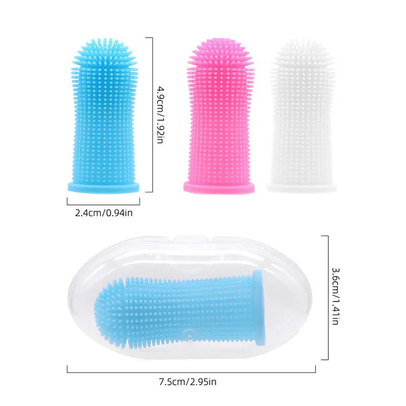Dog Super Soft Pet Finger Toothbrush Teeth Cleaning Breath Care Nontoxic Silicone Tooth Brush Cat Dog Toothbrush Pet Products