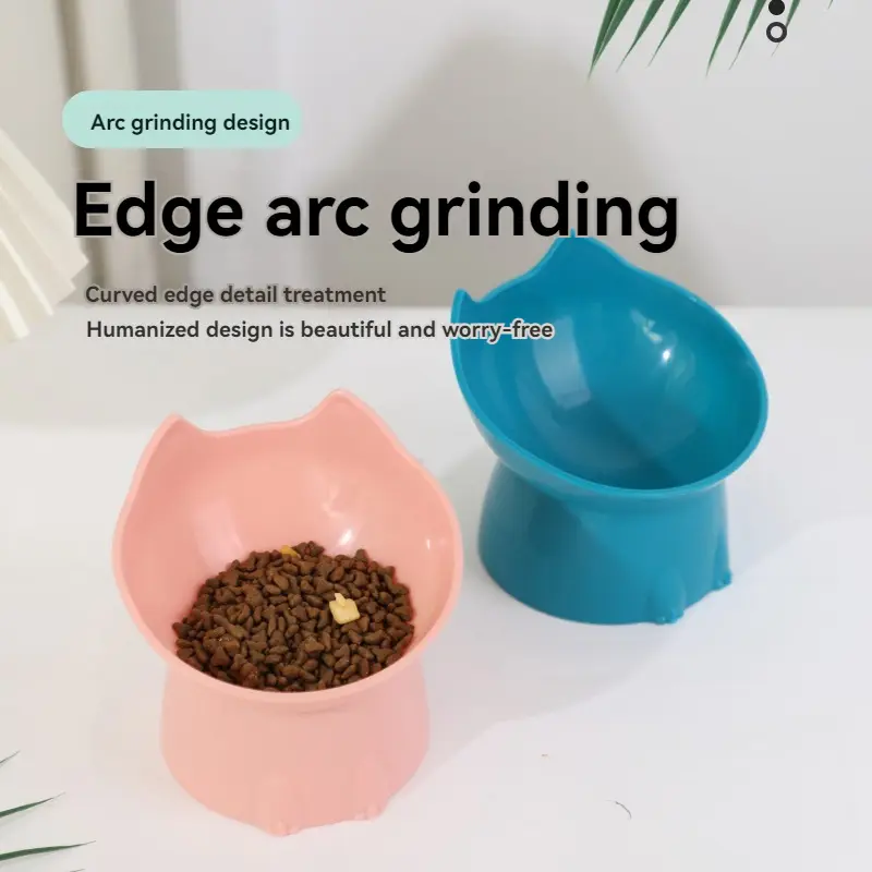 Tilted Cat Food Bowl Elevated Cat Bowl Ergonomic Cat Food Dish Anti Vomiting Raised Cats Food Bowl Non Slip for Cats Dogs