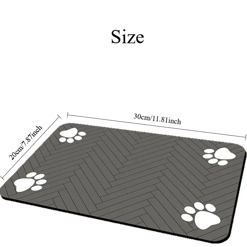 Bsorbent Pet Feeding Mat, Waterproof Placemat for Dog & Cat Food & Water Bowls, Quick-Dry Rubber Backing