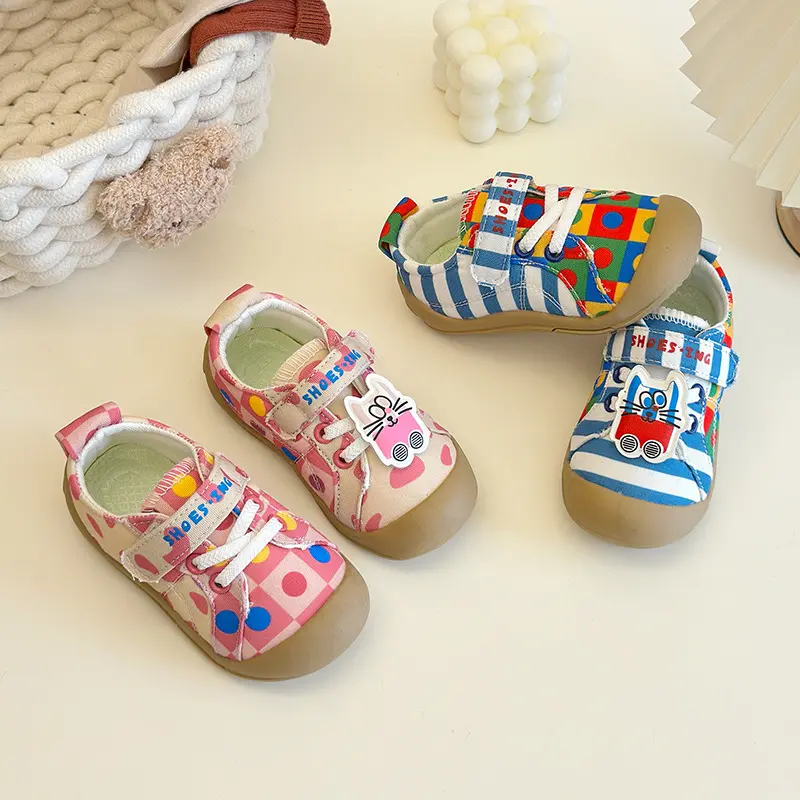 Cartoon 3D Cat Girl 2025 Spring and Autumn New Style Children's Soft Bottom Non tiring Foot Boys' Baby Canvas Shoes