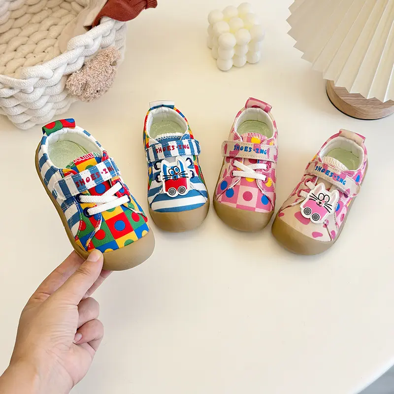 Cartoon 3D Cat Girl 2025 Spring and Autumn New Style Children's Soft Bottom Non tiring Foot Boys' Baby Canvas Shoes