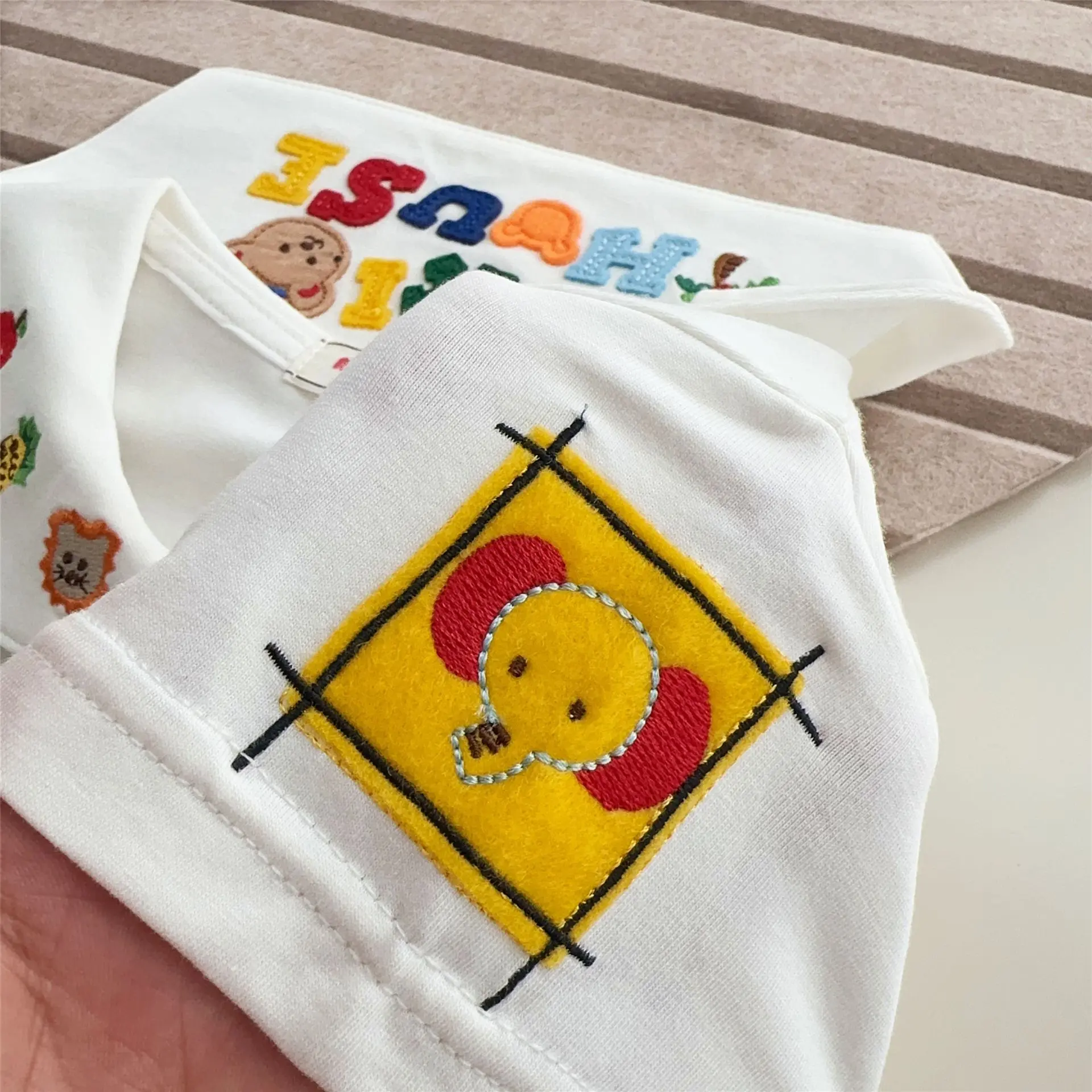 Japanese Baby Inner Shirt 2025 Summer New Cute Navy Bear Vacation Style Navy Collar Short Sleeved Shirt