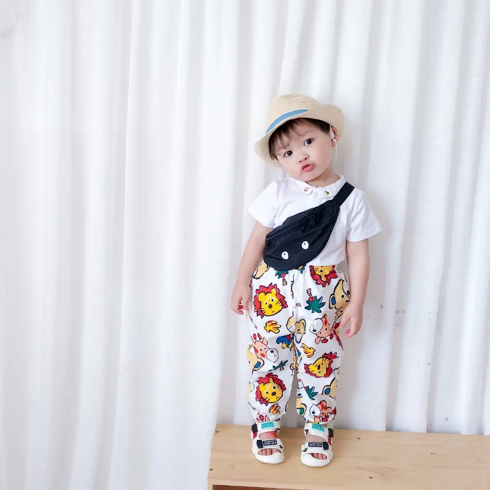 2025 New Colorful Cartoon Children's Clothing Comfortable 5-Color Pure Cotton Printed Children's Summer Mosquito proof Pants