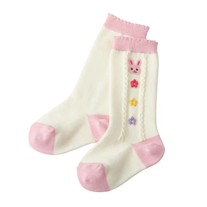 Children's Four Seasons Socks Japanese Cartoon Cute Little Bear Little Rabbit Good Friend Long Tube Socks Baby Elastic High Sock