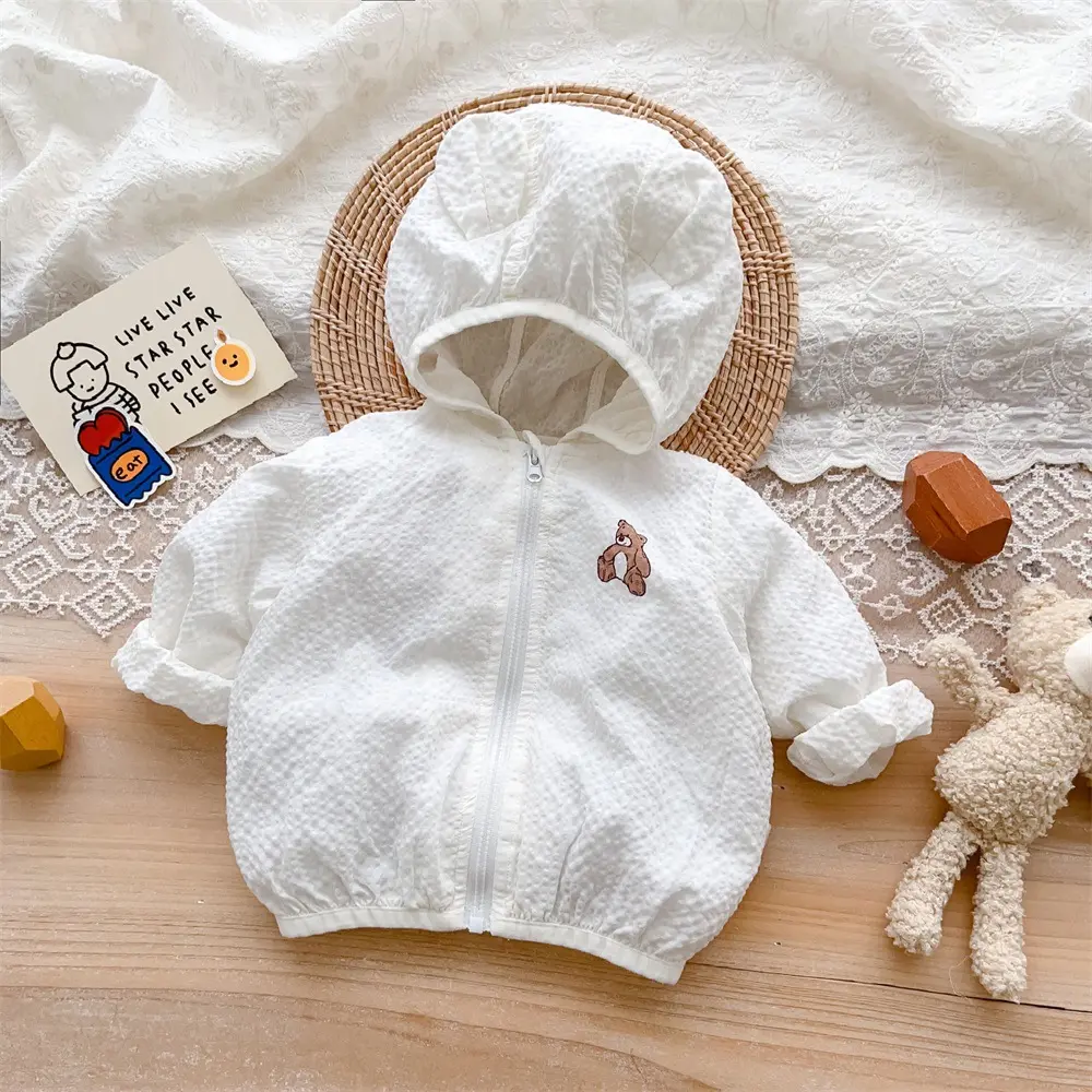 2025 New Summer Thin Cool Sunscreen Coat Baby Coat Baby Skin Coat Cute and Super Cute Baby Breathable Air Conditioning Shirt Top