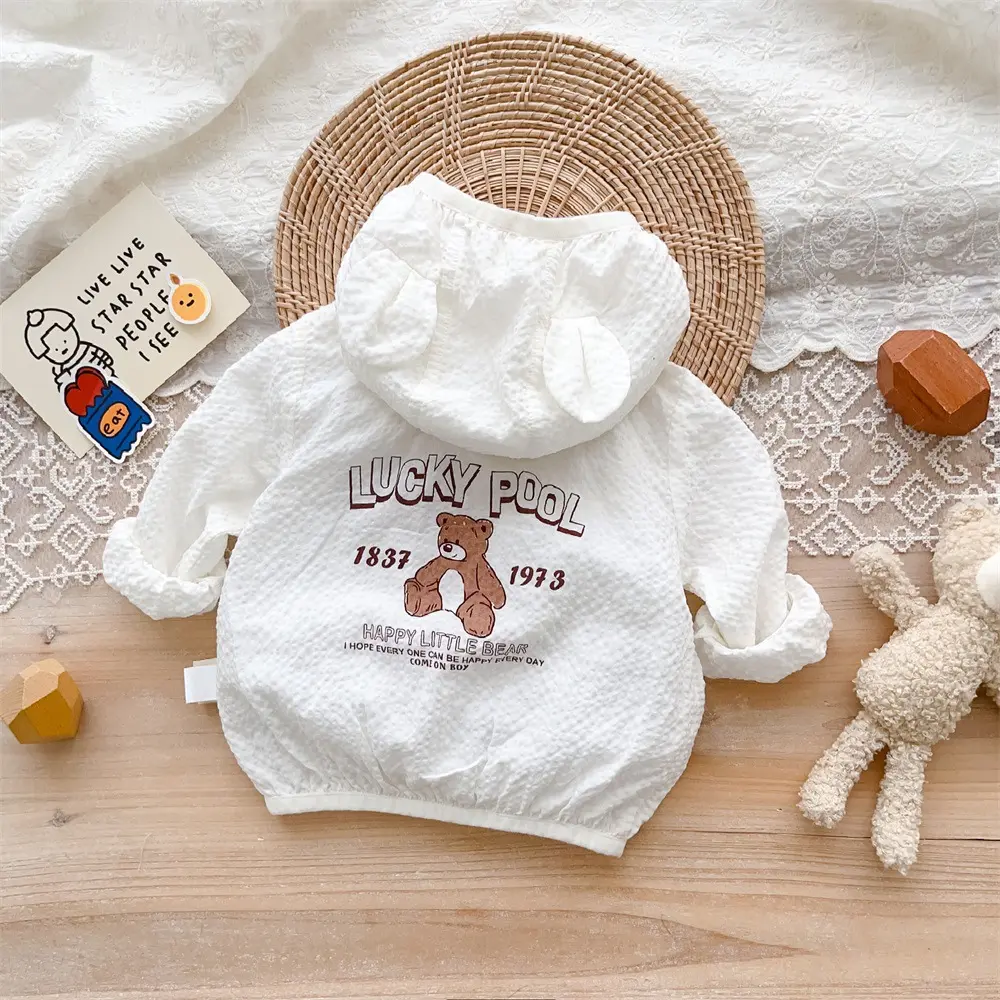 2025 New Summer Thin Cool Sunscreen Coat Baby Coat Baby Skin Coat Cute and Super Cute Baby Breathable Air Conditioning Shirt Top