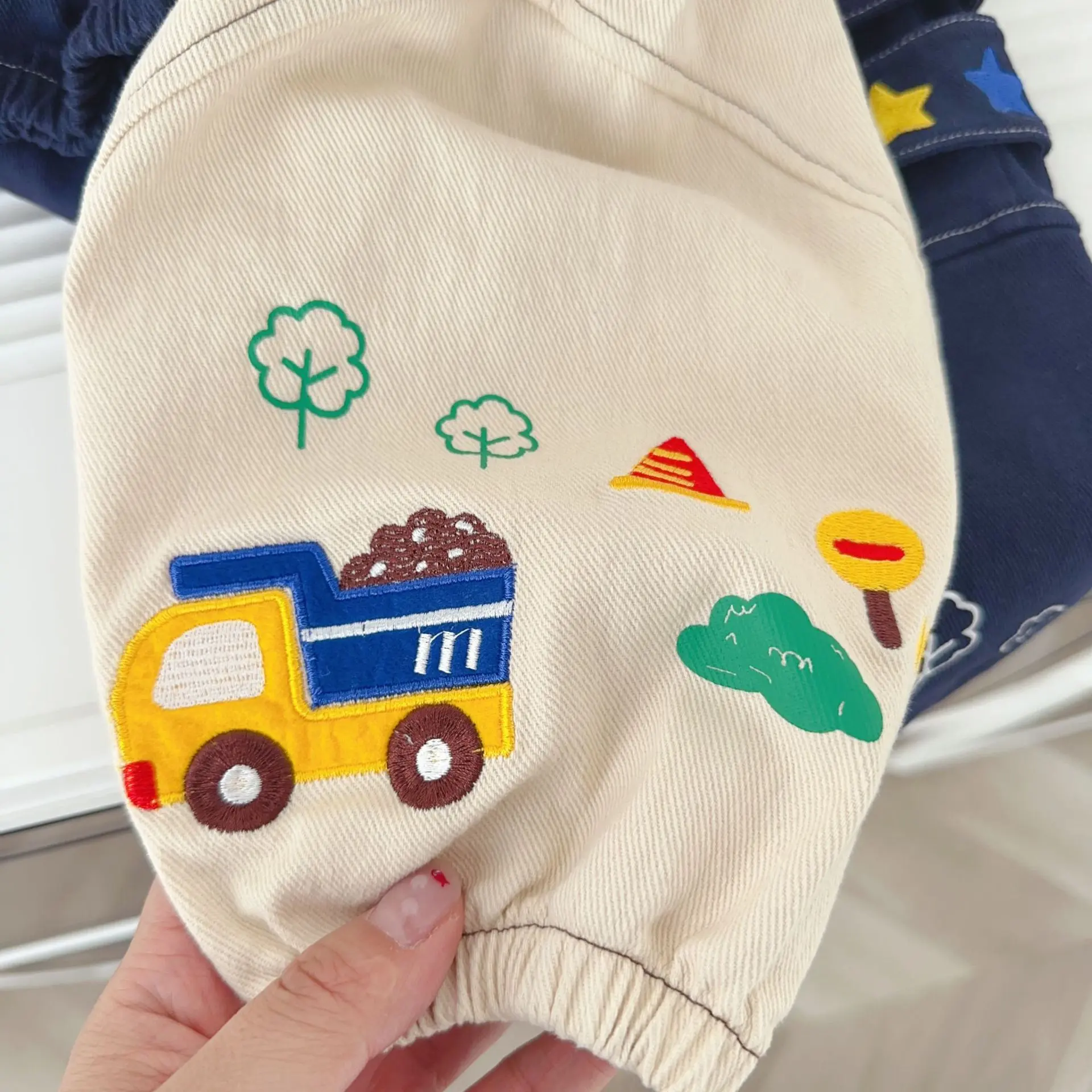 2025 Children's Cartoon Cotton Pants Woven Cartoon Embroidery Children's Pants Men's and Women's Baby Casual Pants