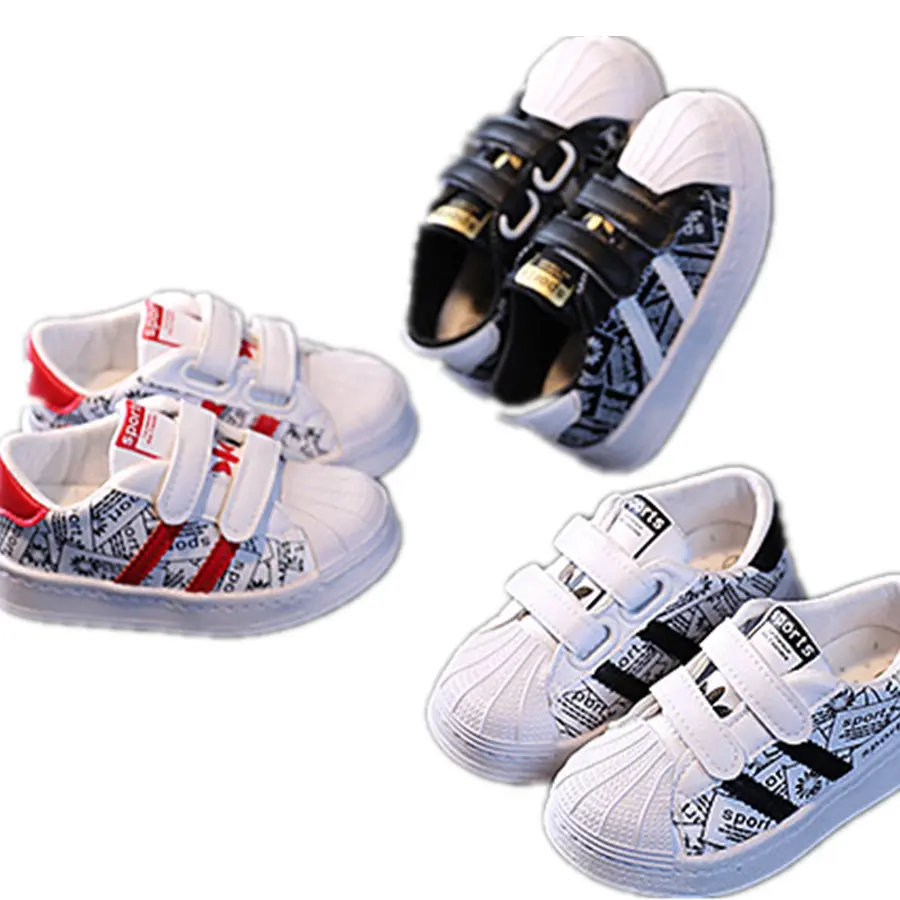 1-6T Baby Toddler Shoes Sneakers Sneakers Kids Sports Shoes  Artificial PU Breathable Non-slip Wear-resistant White Shoes
