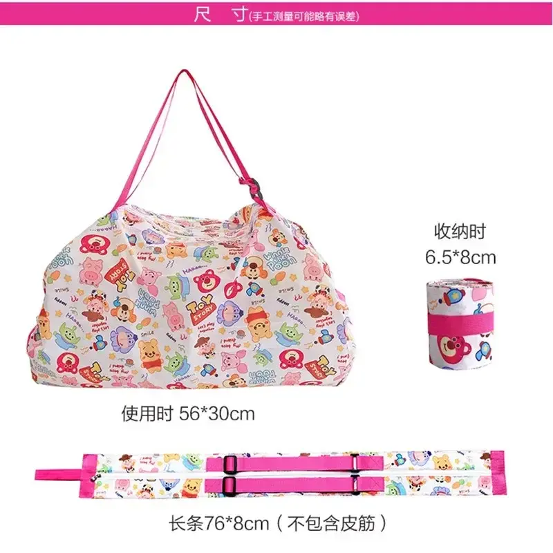 Snoopy Environmental Storage Bag Card Ventilated Piano Pleat Shopping Shoulder Bag Handbag Travel tote messenger bag