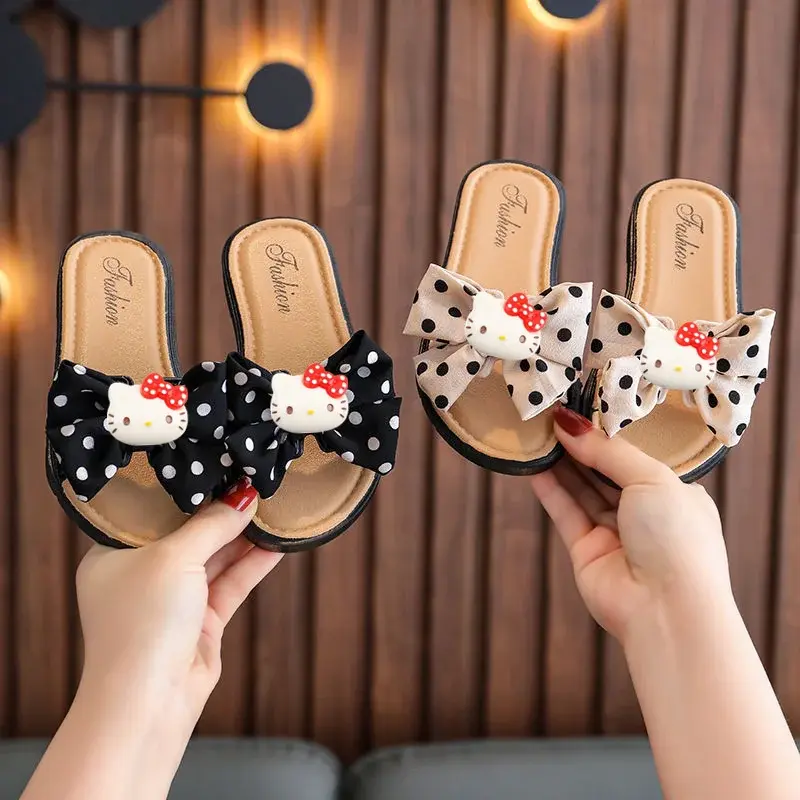 girls princess shoes non-slip soft bottom cute sandals cartoon slippers Shoes sizes smaller Sanrio hello kitty children slippers